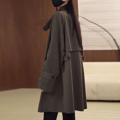 胖MM宽松带里衬时尚风衣女秋季