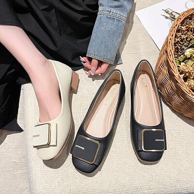 小众豆豆鞋2026浅口软皮平底鞋