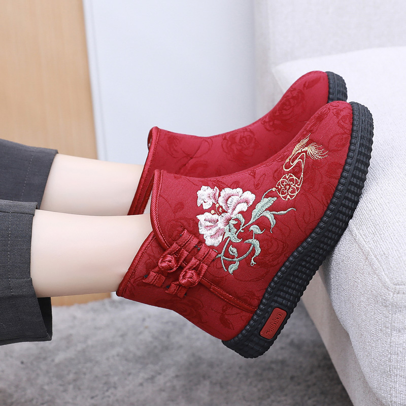 老北京布鞋女加绒保暖复古