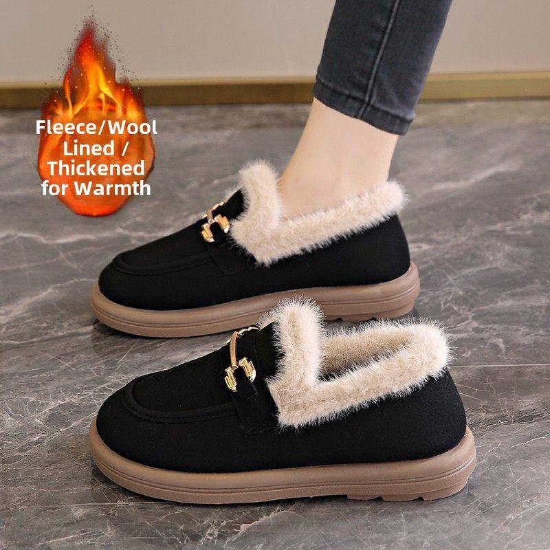 老北京棉鞋女大码仿羊毛衬里保暖妈妈鞋冬季防滑软底中老年雪地靴