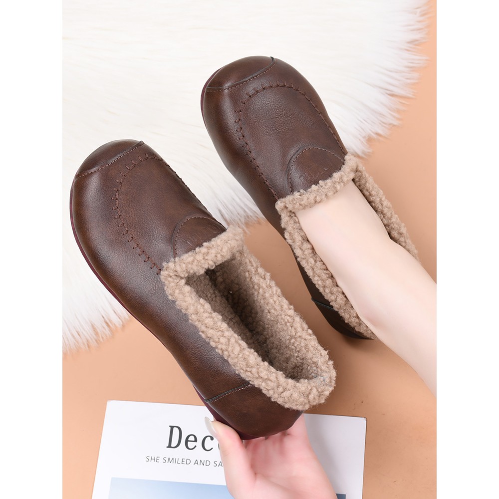 外穿一脚蹬豆豆鞋冬季新款加绒