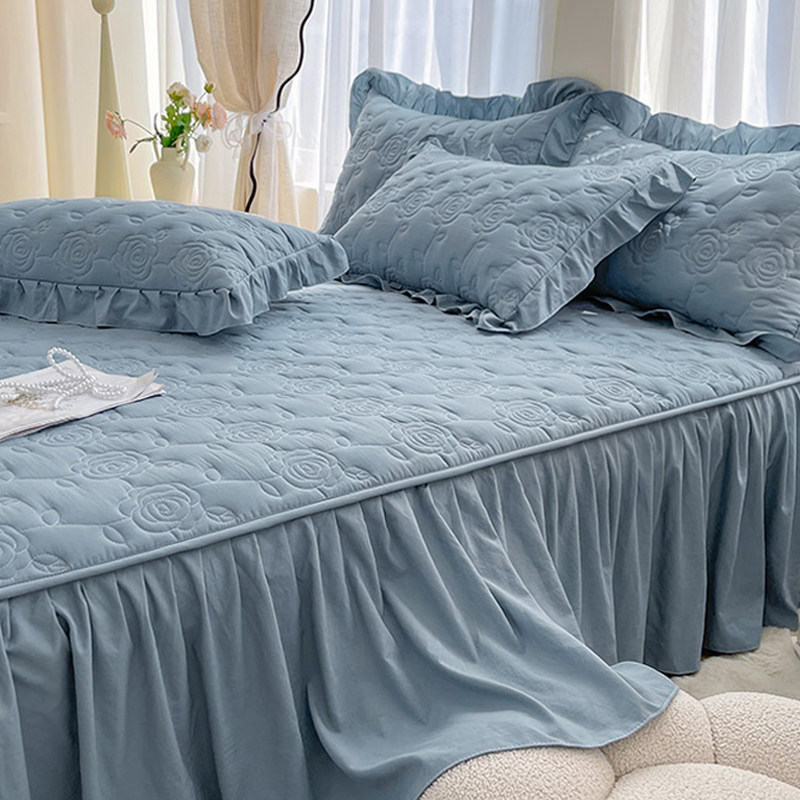 A类床裙单件公主风夹棉床罩 防滑床笠带裙边遮丑下摆床套2026新款