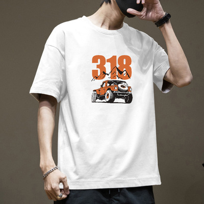 短袖男港风t恤重磅潮流百搭夏季衣服男潮牌宽松美式复古高街半袖