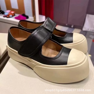 圆头女鞋新款玛尼玛丽珍大头鞋魔术贴