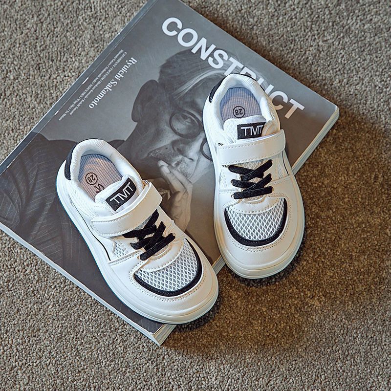 儿童透气板鞋春夏新款男童运动鞋女童鞋中大童学生小白鞋网鞋