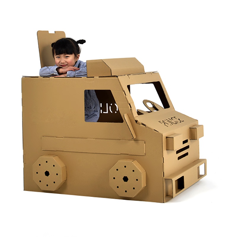 幼儿园手工制作材料大型纸箱消防车警车救u护车校车纸壳模型小学