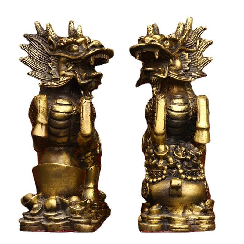 黄铜麒麟送子纳福摆件大小号财富麒麟吉祥如意家运家居礼品摆件
