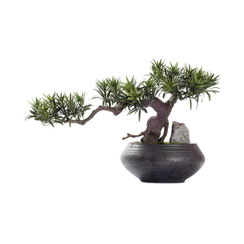仿真迎客松盆栽售楼处禅意样板房茶楼桌面造景新中式盆景绿植摆件