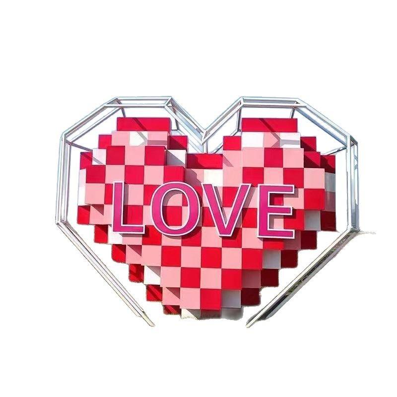 不锈钢雕塑公园景观装饰爱心LOVE工艺摆件城市户外景区网红打雕塑