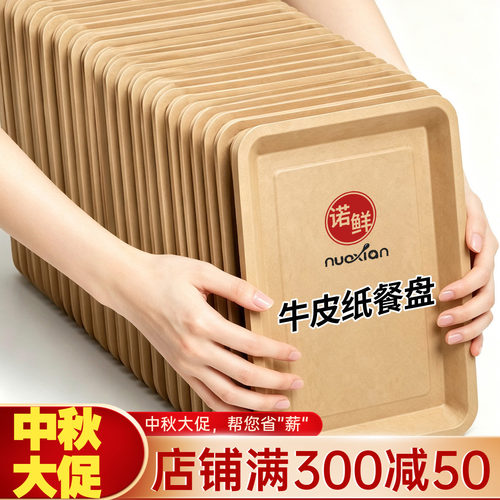 牛皮纸餐盘烧烤纸盘碟子便携托盘