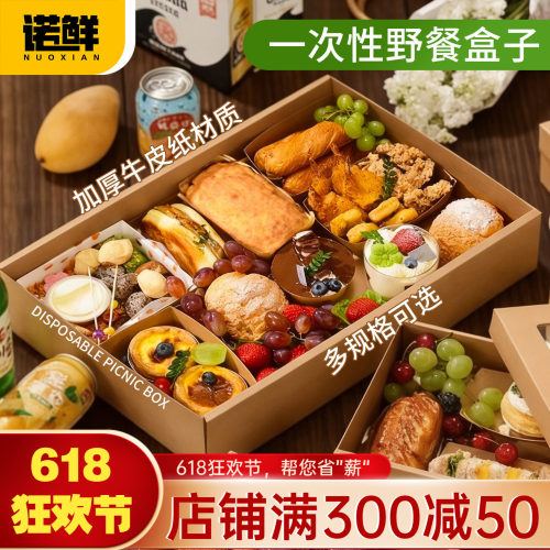 一次性春游打包郊游露营野餐盒子