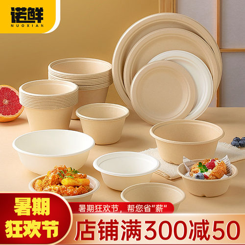 一次性纸碗纸盘套装食品级户外盘