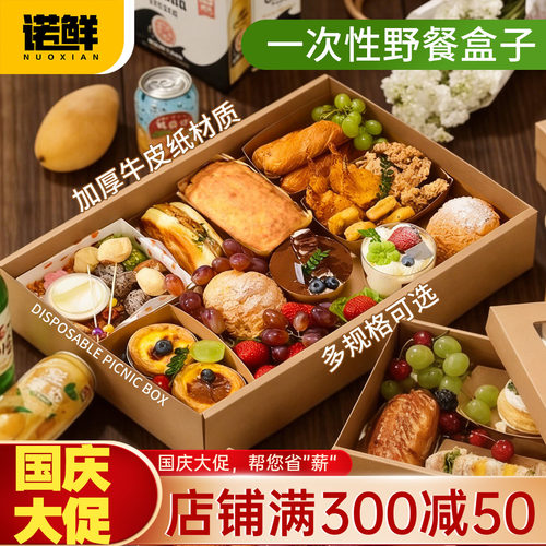 一次性春游打包郊游露营野餐盒子