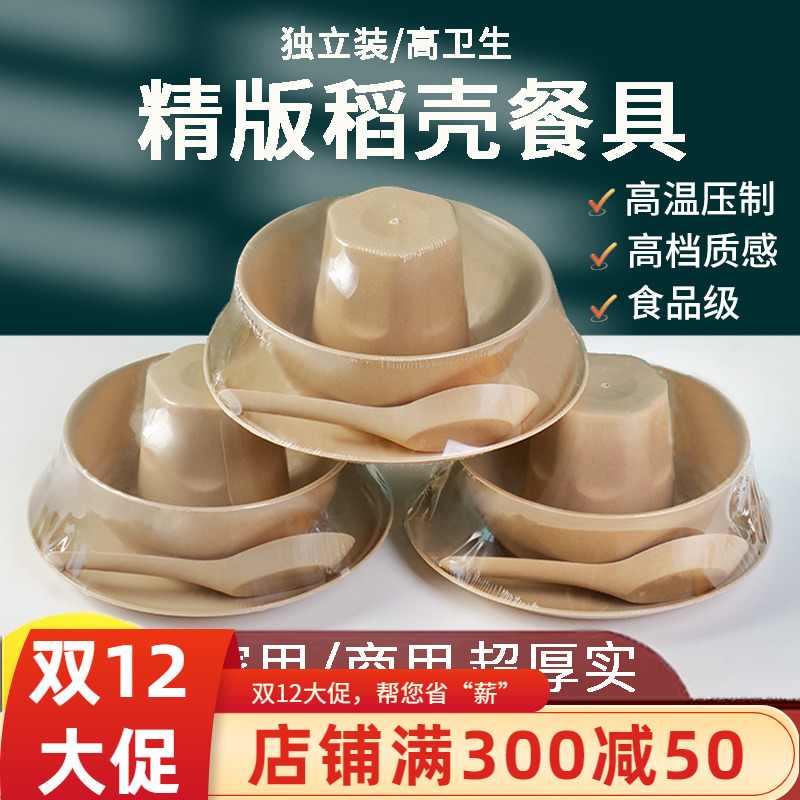 一次性餐具套装碗碟五件套四件套