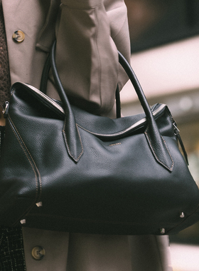 BERACAMY苝佧FOLDING托特包女牛皮斜挎大容量通勤小众设计单肩包