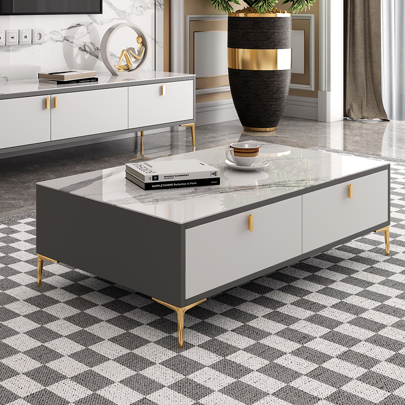 岩板茶几意式极简长方形