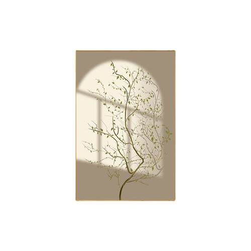 绿意现代简约入户玄关装饰画客厅背景墙光影落地画北欧过道挂画
