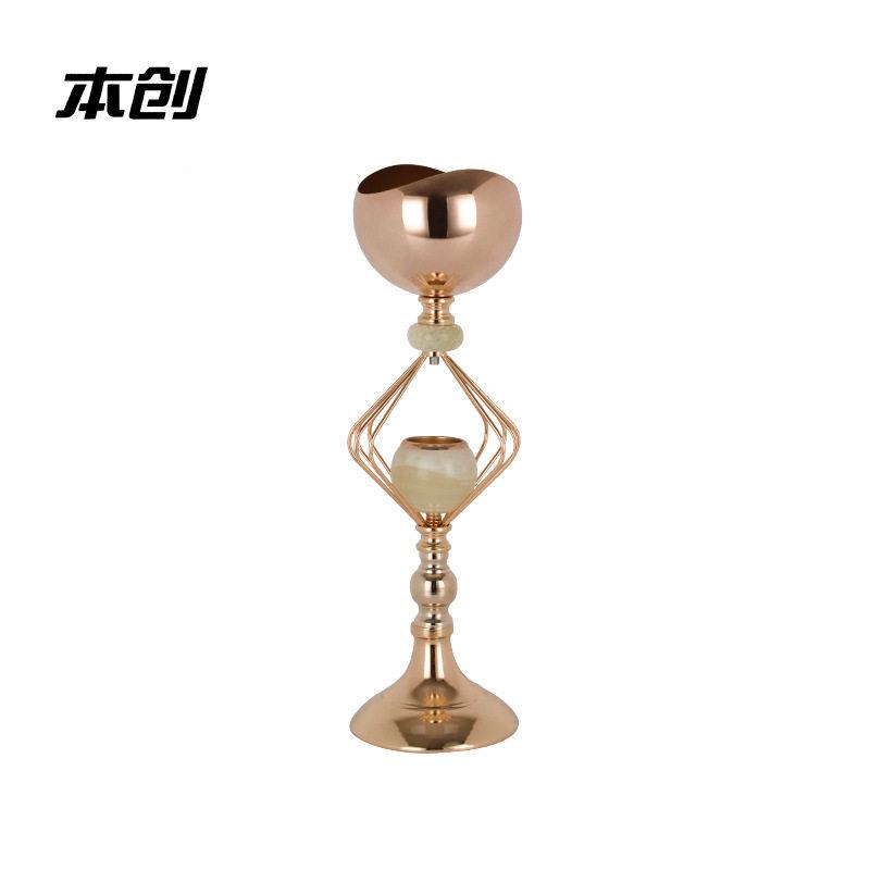 新款婚庆道具金色烛台酒店浪漫婚礼路引主桌插花花