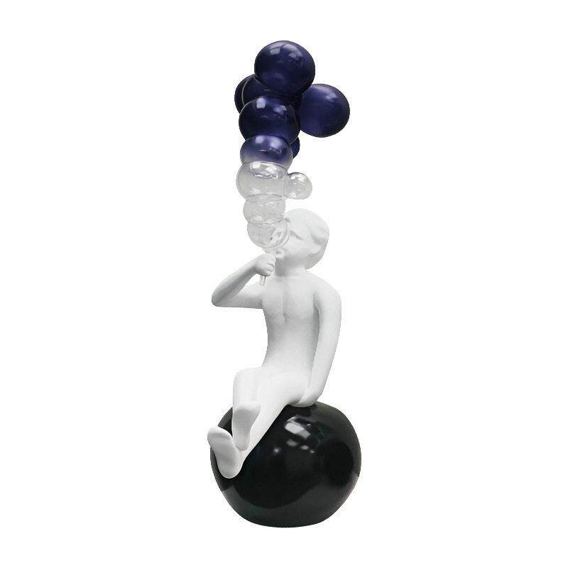卡通吹气球创意雕塑摆件样板房创意落地售楼处泡泡人物艺术装置