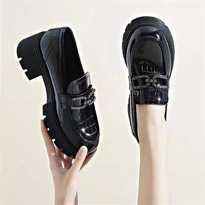 大东妞品牌断码清仓特价真皮英伦风小皮鞋女2024春新款鞋厚底单鞋