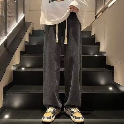 复古牛仔裤男士春秋直筒宽松潮牌阔腿美式高街百搭休闲长裤子夏季