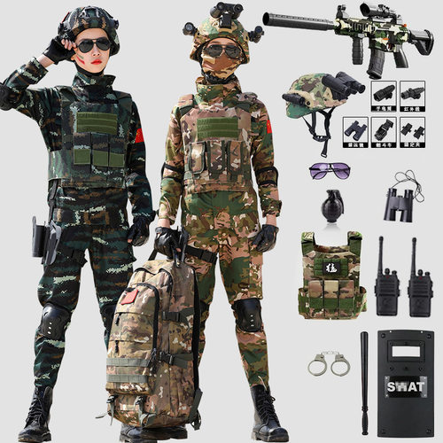 儿童迷彩服套装男女童户外特种兵学生军训服夏令营表演服特战短袖