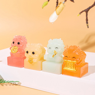 印章玉玺摆件可爱卡通貔貅创意国潮桌面装饰书店手账包挂件中国HK