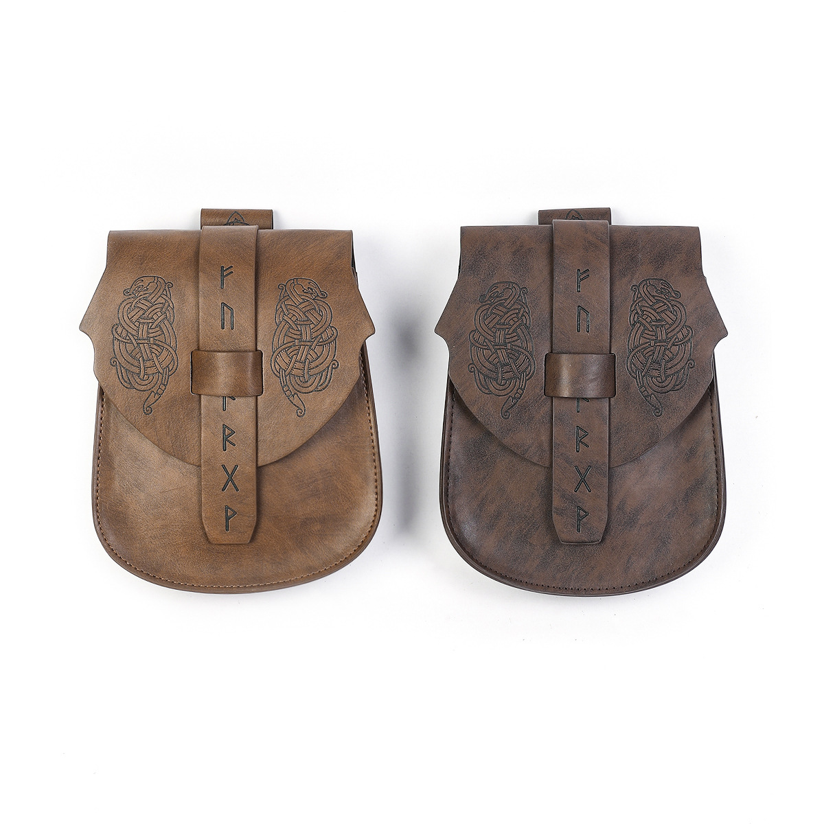 新款中世纪文艺复兴可挂腰带腰包龙纹皮革骑士零钱包 COSPLAY道具