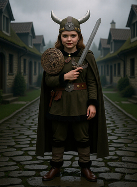 新款万圣节服装讨糖装扮维京海盗战士服装中世纪复古表演服