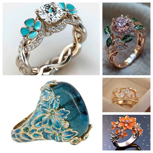 亮粉色锆石女士精致滴油花戒指母亲节/圣诞节/情人节，礼物