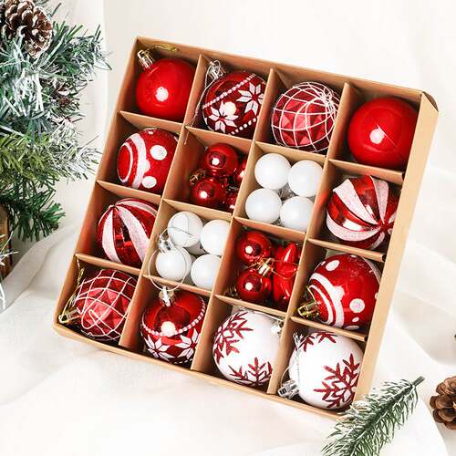 36pcs Christmas Tree Glow Ball Accessories Hanging Ball挂饰