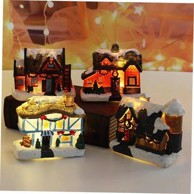 Christmas Decorations Resin Small House Micro Landscape Resi