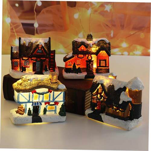 Christmas Decorations Resin Small House Micro Landscape Resi