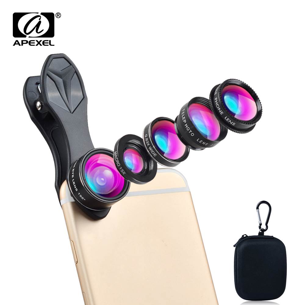 Universal clip 5 in 1 0.63X Wide Angle+Macro+FishEye+2X