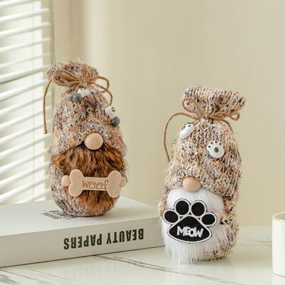 Pet Dog Rudolf Faceless Doll Cute Desktop Window Decoration