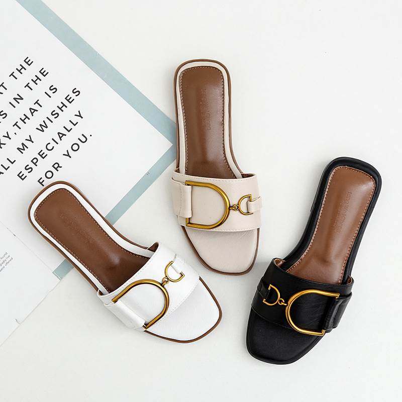 欧美网红凉拖鞋女时尚百搭外穿平底鞋Flat Sandals Slipper Women