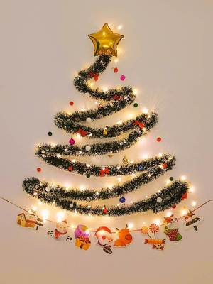 Christmas tree DIY background wall atmosphere pendant圣诞