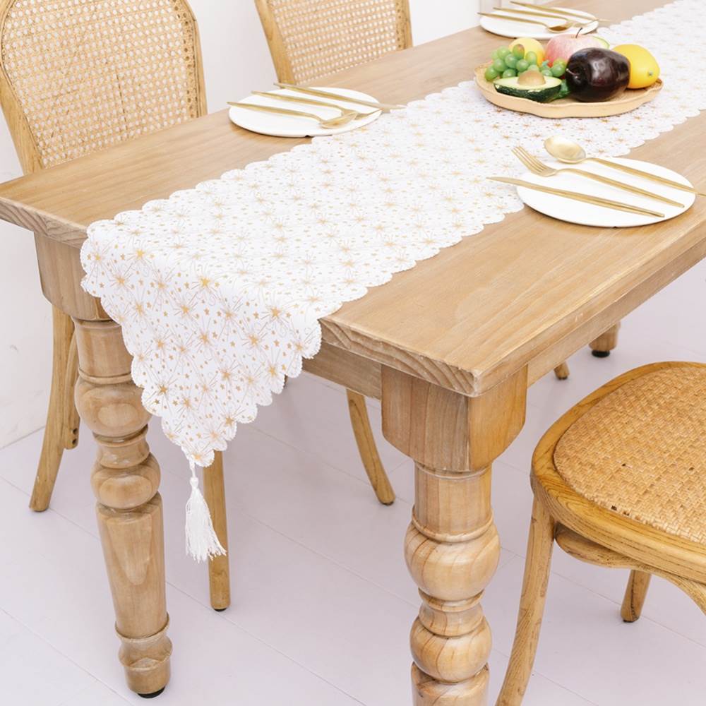 Merry Christmas Decoration Bronzing Table Runner Christmas