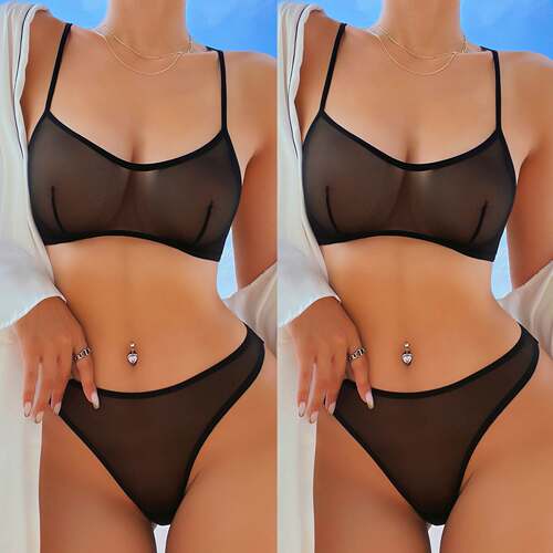 Fashion and Sexy Mesh Underwear Set 时尚性感网纱内衣套装女士