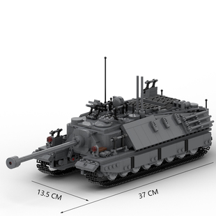 MOC创意军事二战美军T95超重型坦克战车武器火炮拼装积木模型玩具