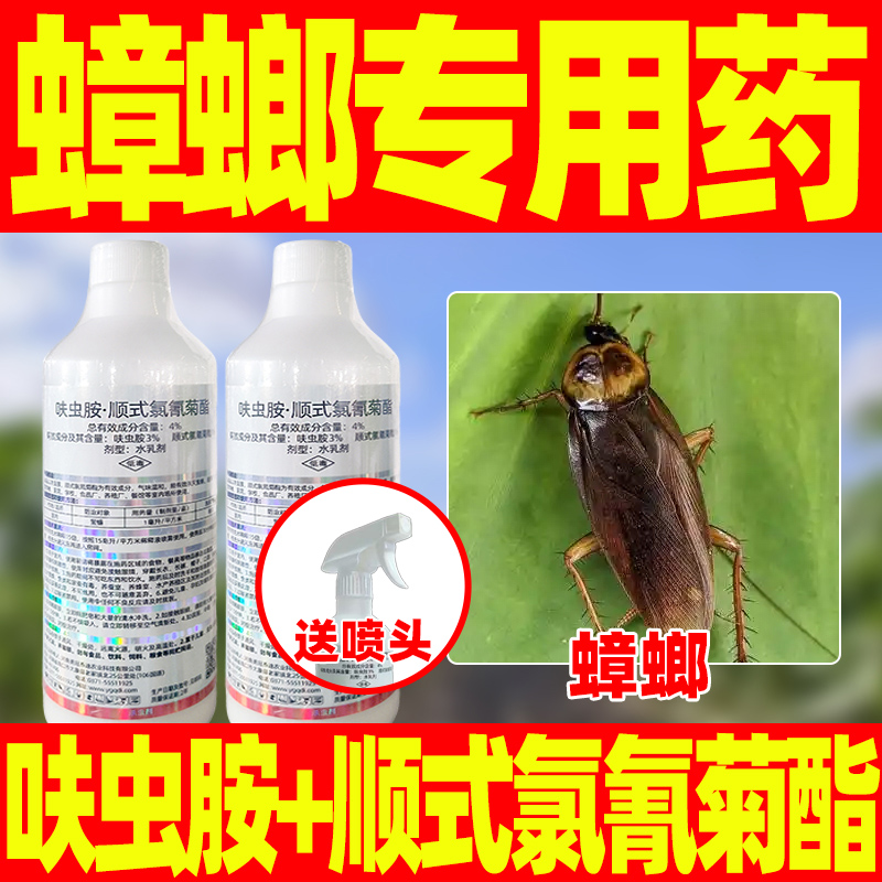 蟑螂专用药4%呋虫胺顺式氯氰菊酯杀虫剂正品蜚蠊偷油婆克星夫虫安