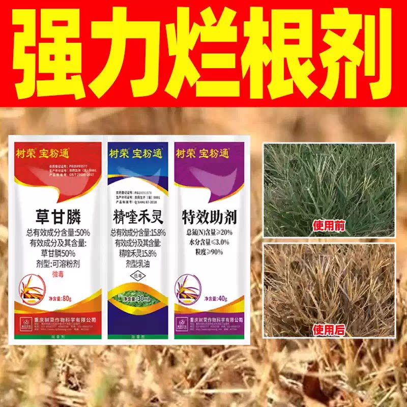升级草甘膦除草烂根剂快速除草图片
