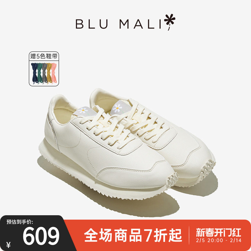BluMali春夏新款皮面男女款复古慢跑鞋透气运动OJAI系列