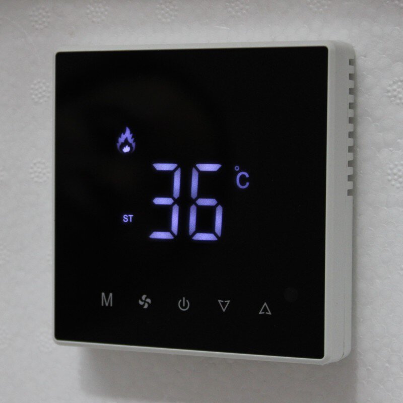 恒温温控面板水t地暖温控器触摸开关水采暖灰色控制水地暖液晶控