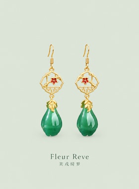 FleurReve东方美学梅花叶耳环