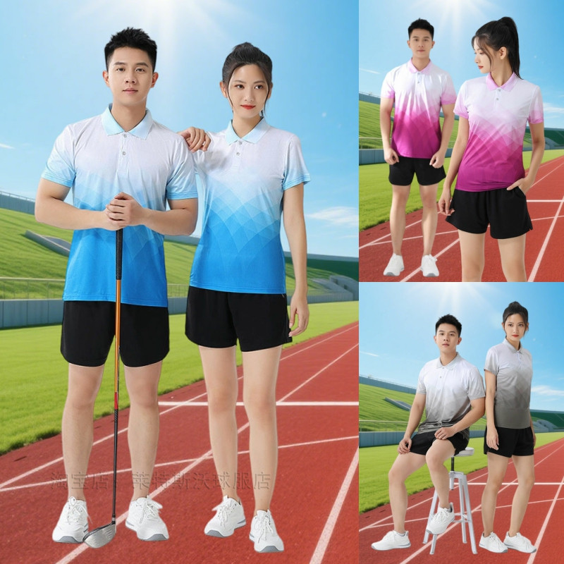 羽毛球服湿翻领运动服装男女春夏