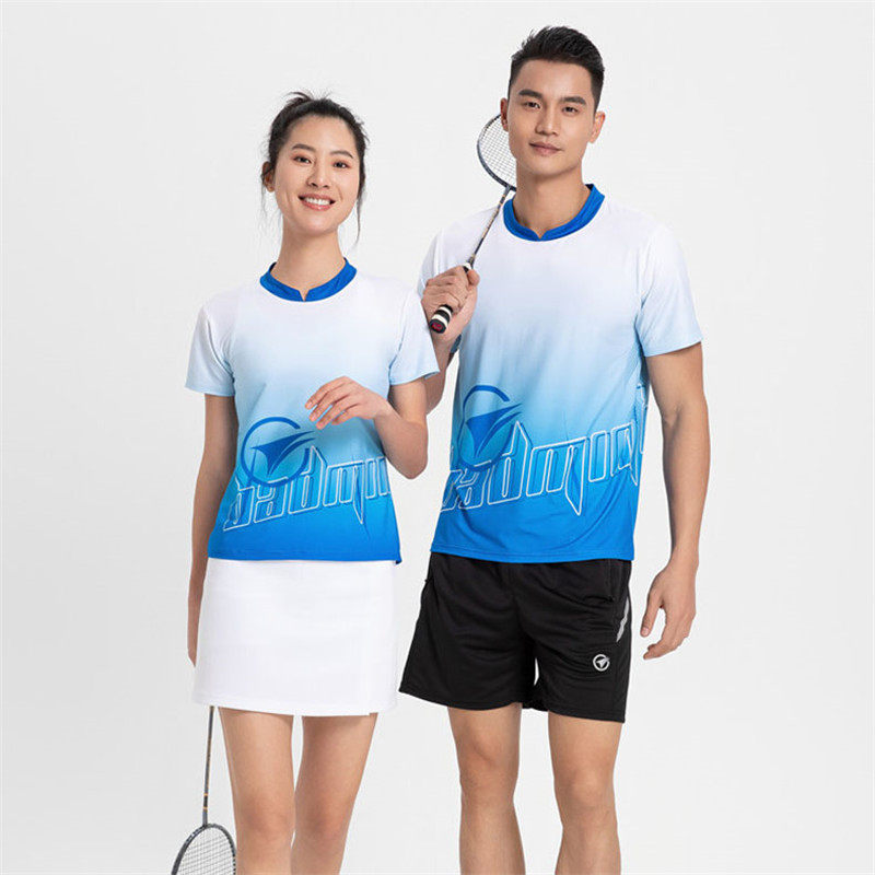 羽毛球服男女夏袖T恤印字团队服