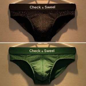 印花圆点男士内裤男纯棉三角裤秋冬宽松运动青少年透气三角短裤头