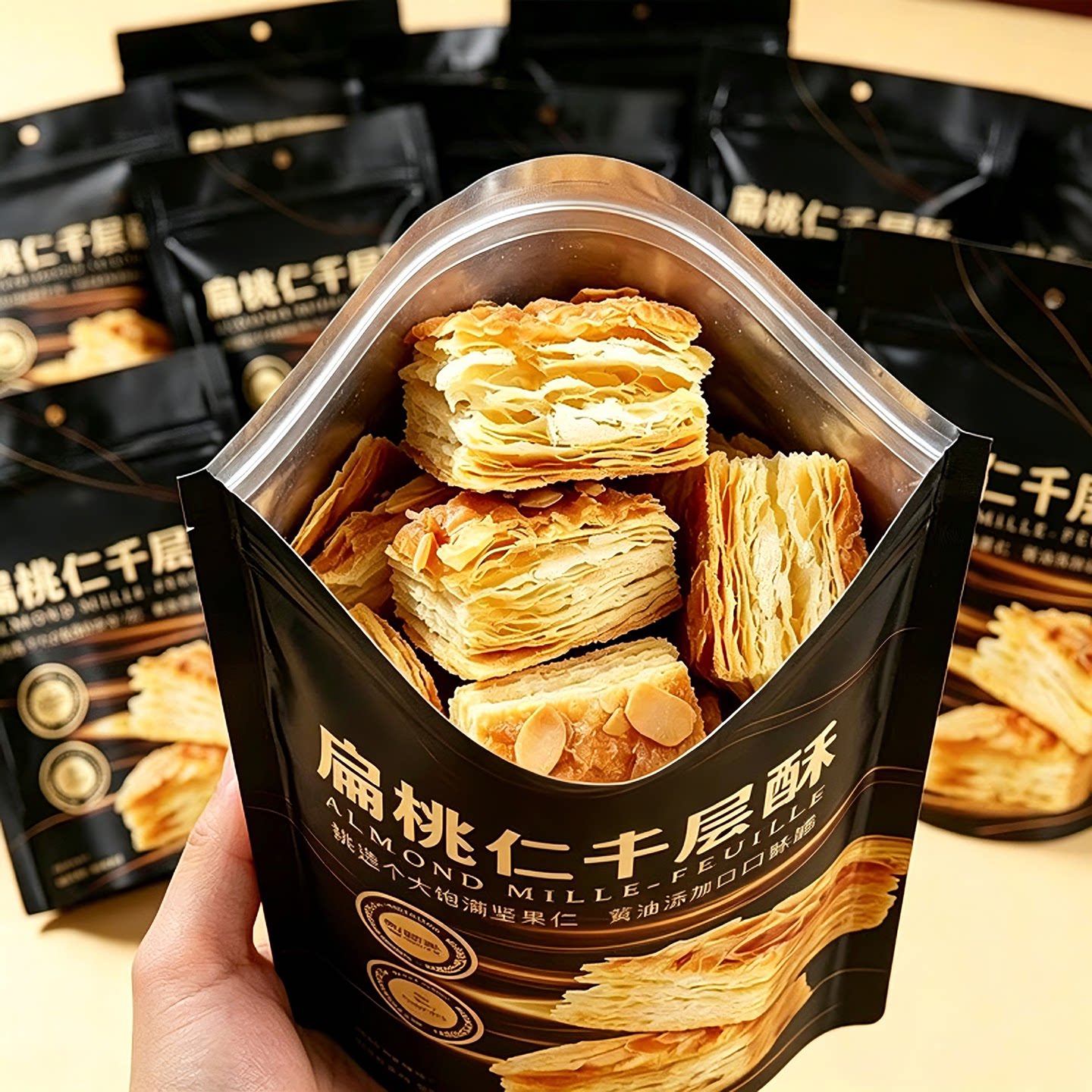 千层酥开心果扁桃仁拿破仑小饼干