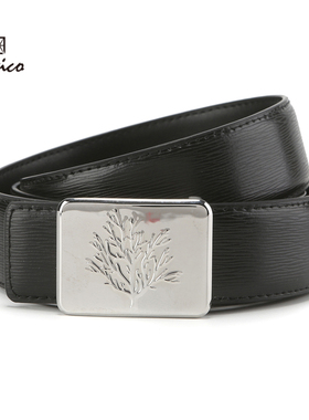 【商场同款】Lavico/朗维高男士灰色简约针扣方头简洁皮带男